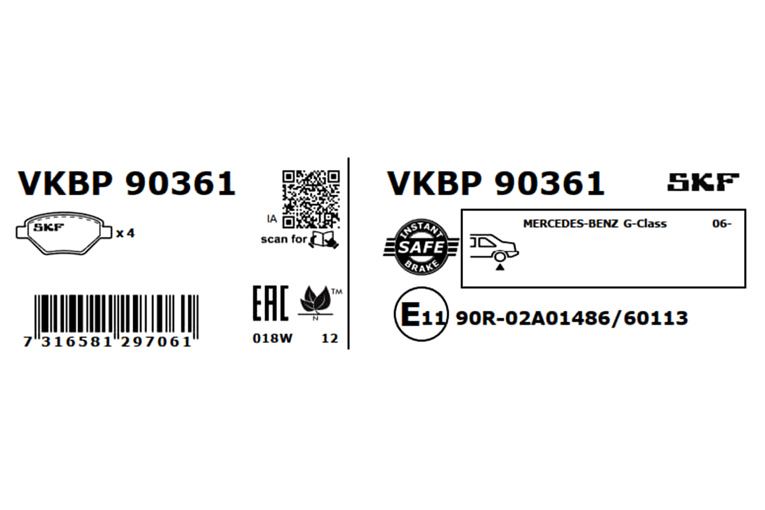 Placute frana SKF VKBP90361